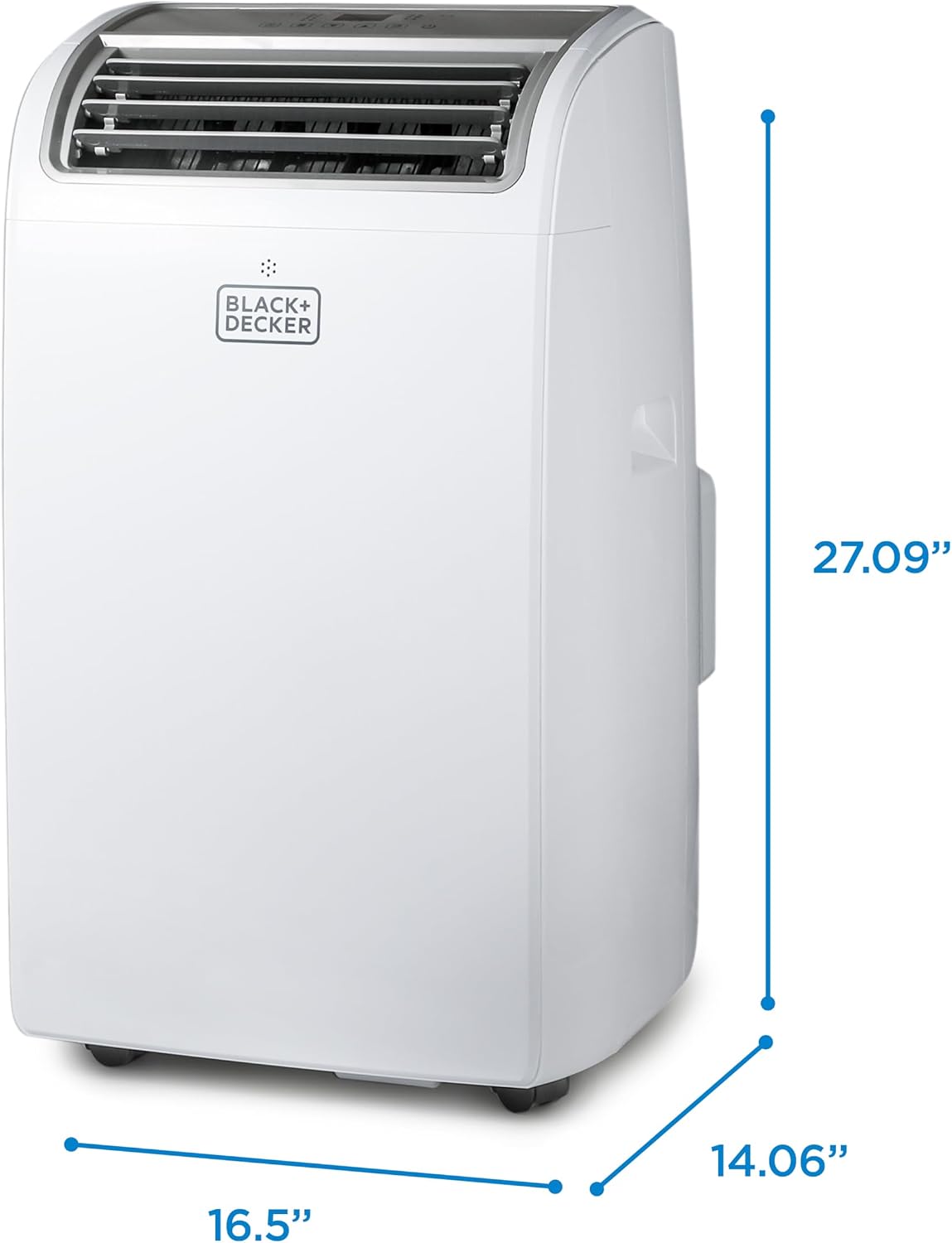 BLACK+DECKER Portable Air Conditioner. 14.000 BTU for Rooms Up To 700 Sq. Ft.. Portable AC with Follow Me Remote Control & Window Kit.