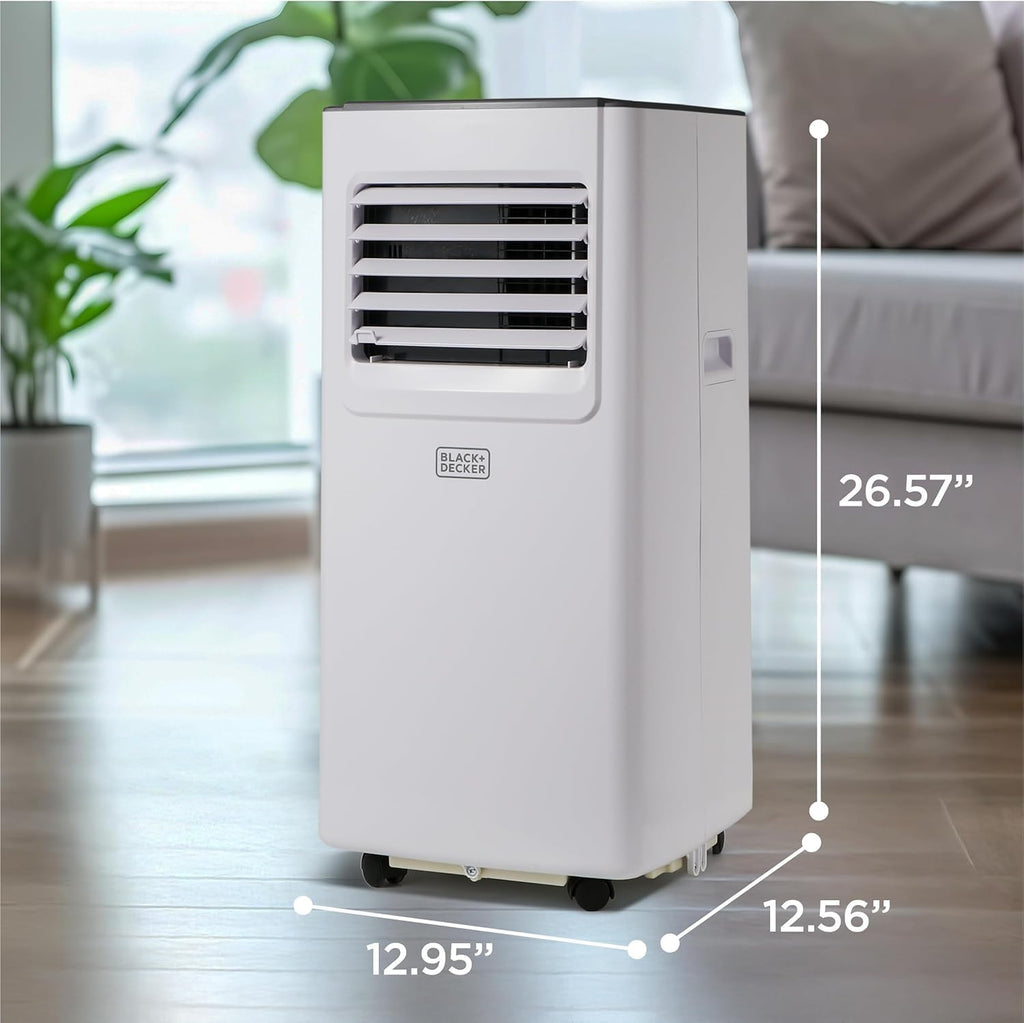 BLACK+DECKER 8.000 BTU Portable Air Conditioner with Wifi & Remote Control. 3-1-in AC. Fan & Dehumidifier. with App. Alexa & Google Assistant. Window Kit
